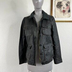 J Crew Wash and Aged Waxed Coated Utility Jacket